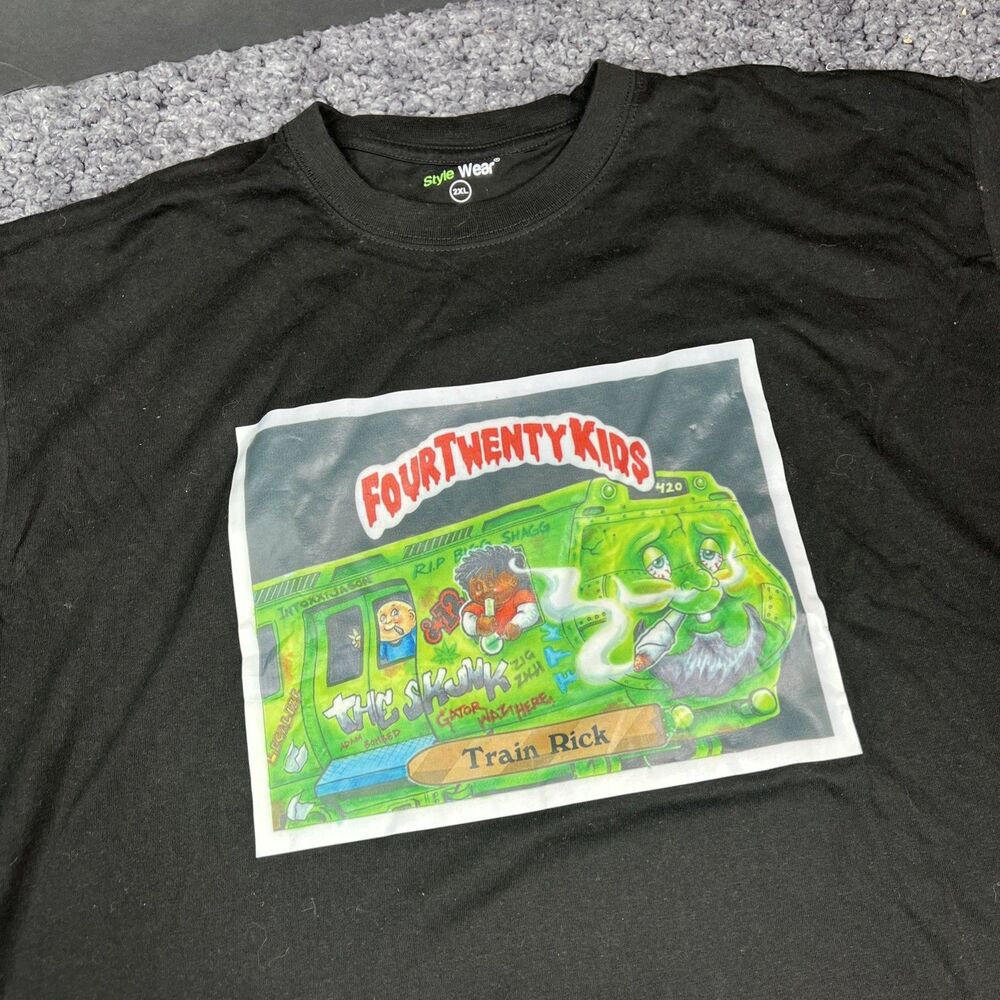 Four Twenty Kids Garbage Pail Kids Train Rick Shirt 2XL GUC